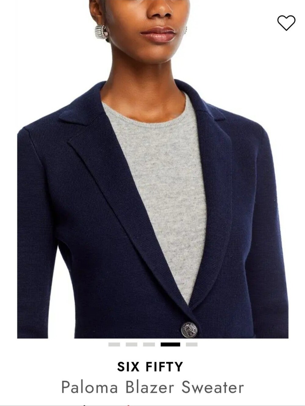 Six /Fifty Paloma Blazer Sweater With Patch Pockets Sz Med - Picture 4 of 9
